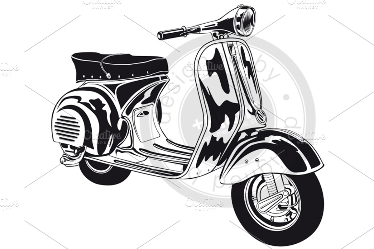 retro scooter, an Illustration by mesblanc (Photo 1 of 2)