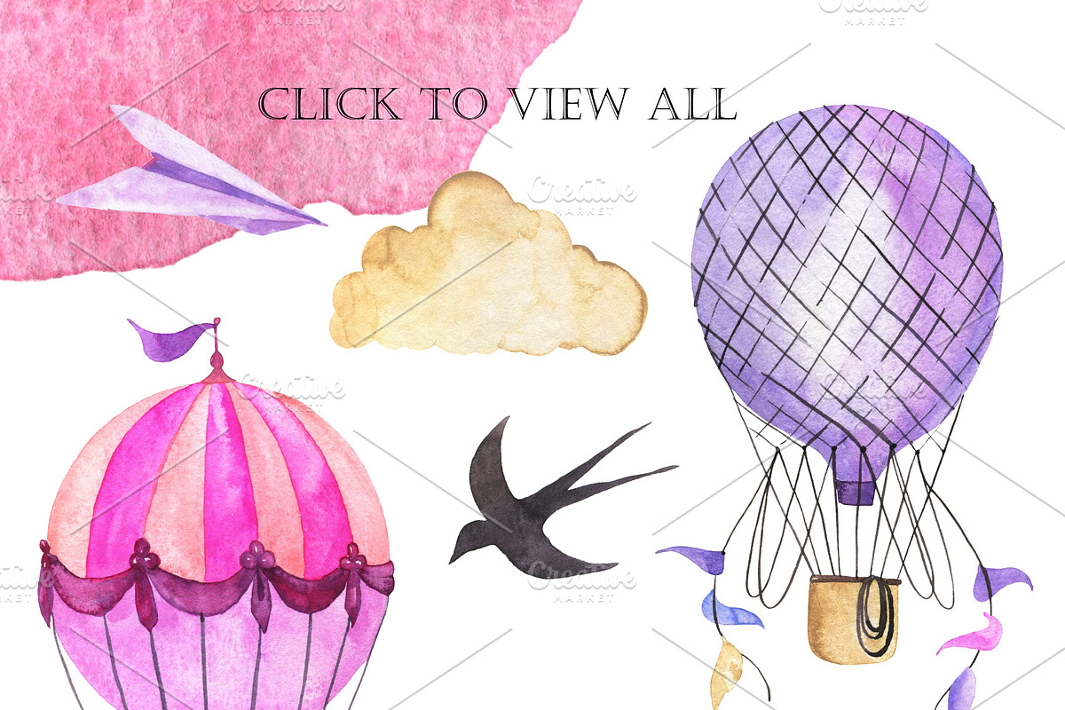 Pastel balloon set, an Illustration by Watercolor & sketches (Photo 4 of 7)