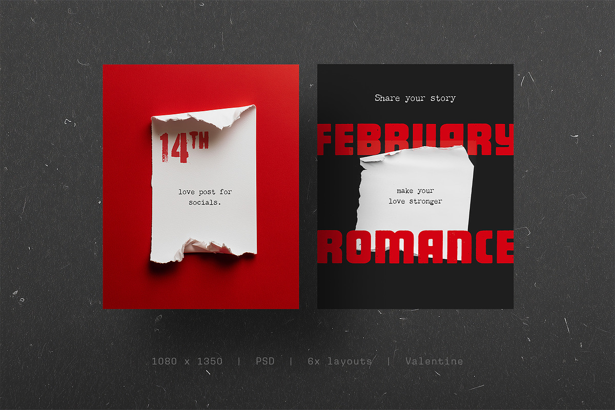 Red Paper Love – Social Media Posts, a Social Media Template by Filip Studio (Photo 5 of 6)