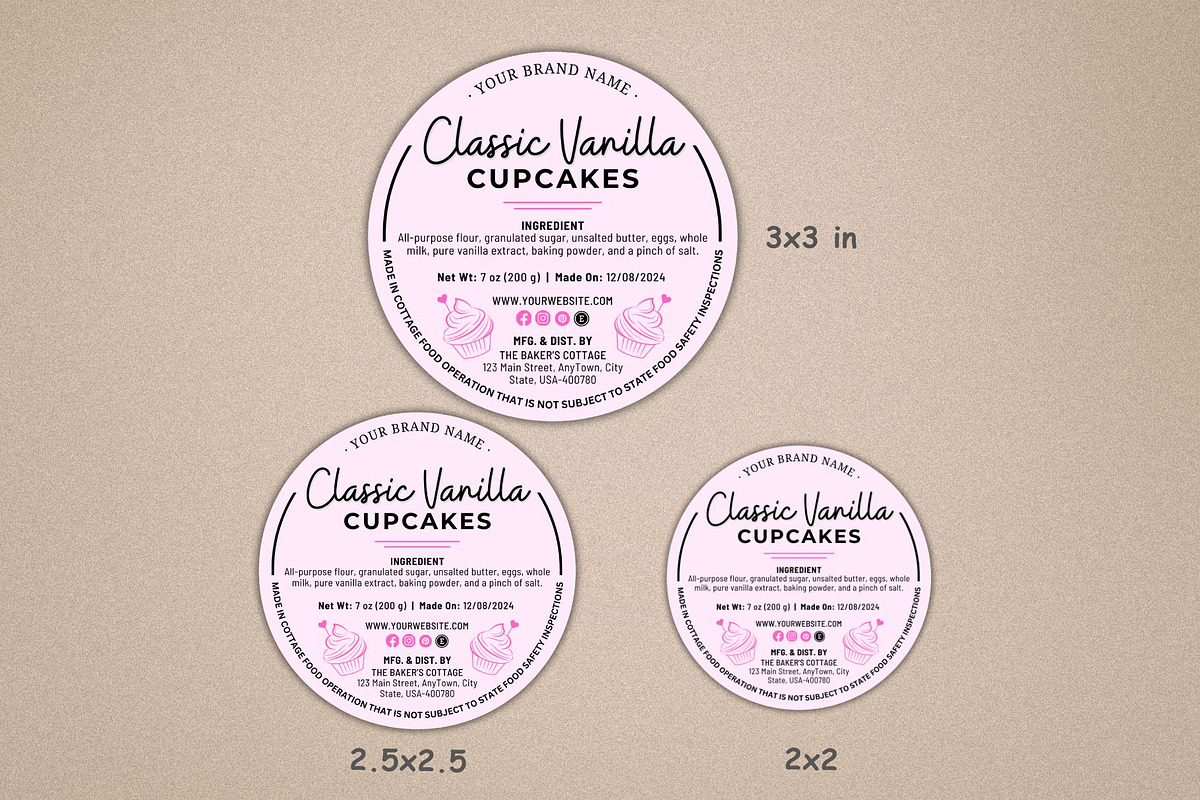 Cottage Food Label, Home Baked Label, a Stationery Template by Coral Beauty (Photo 3 of 5)