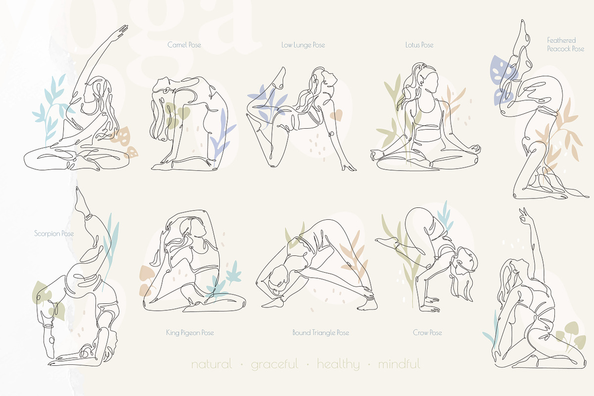 One Line Yoga Illustrations, a Person Illustration by Alina Kruss (Photo 2 of 9)