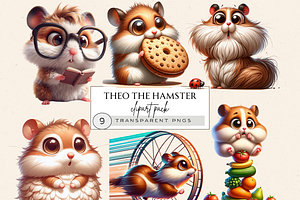 HILARIOUSLY FUNNY HAMSTER CLIPART, an Animal Illustration by Daring Digies