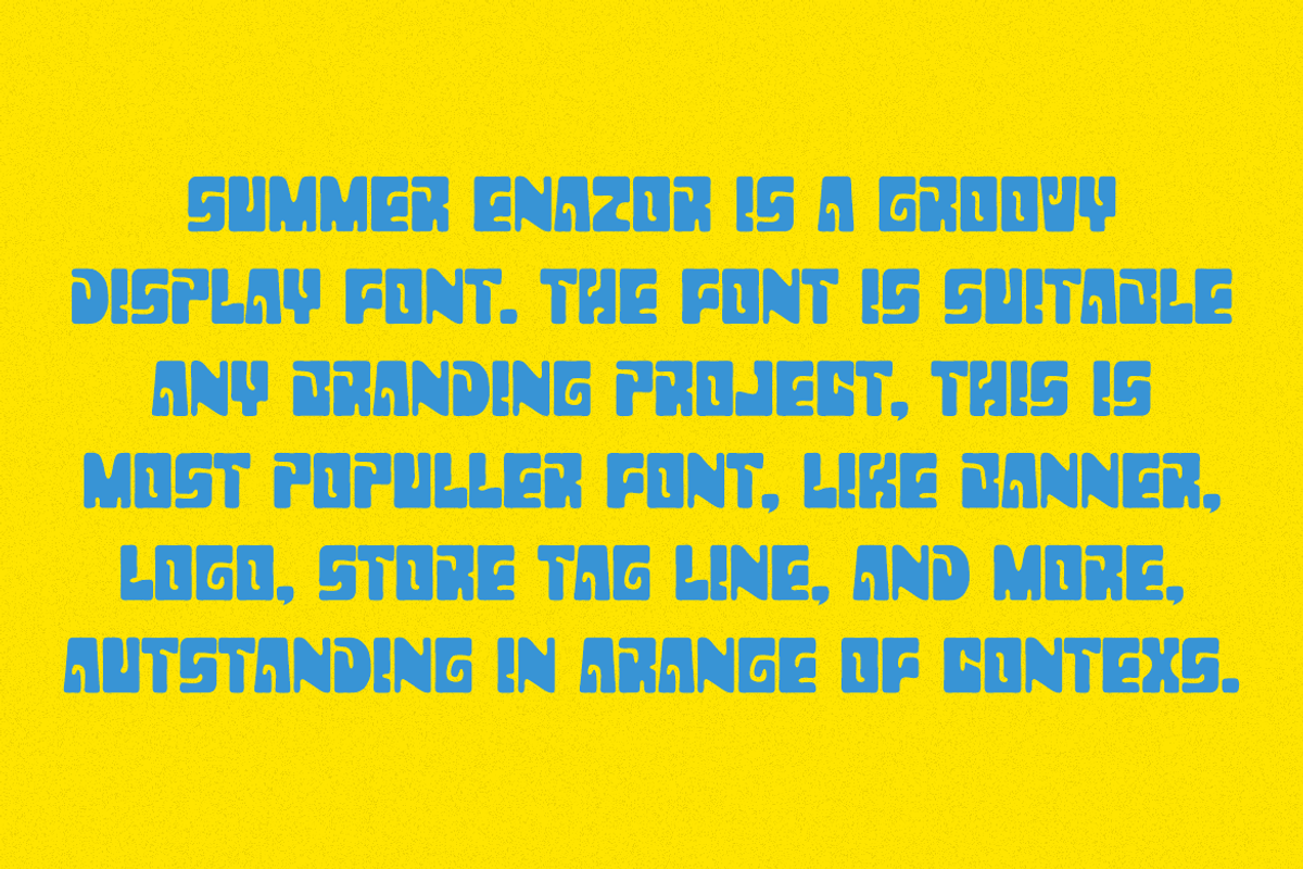 Summer Enazor - Groovy Font, a Sans Serif Font by QR Design Studio (Photo 4 of 6)