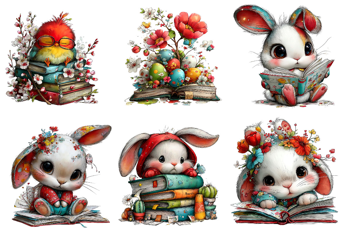 whimsical easter storybook bundle, an Illustration by CreationArt (Photo 5 of 6)