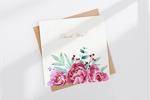 Watercolor Pink Peony, Png Clipart