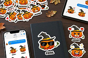 Cute Halloween Pumpkin Sticker Set, an Emoji Icon by BabySofja (Thumbnail 3 of 3)
