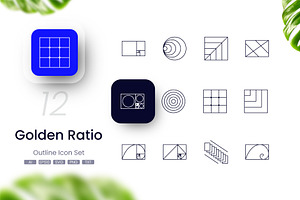 Golden Ratio Icons, an Outline Icon by cidcud_graphic