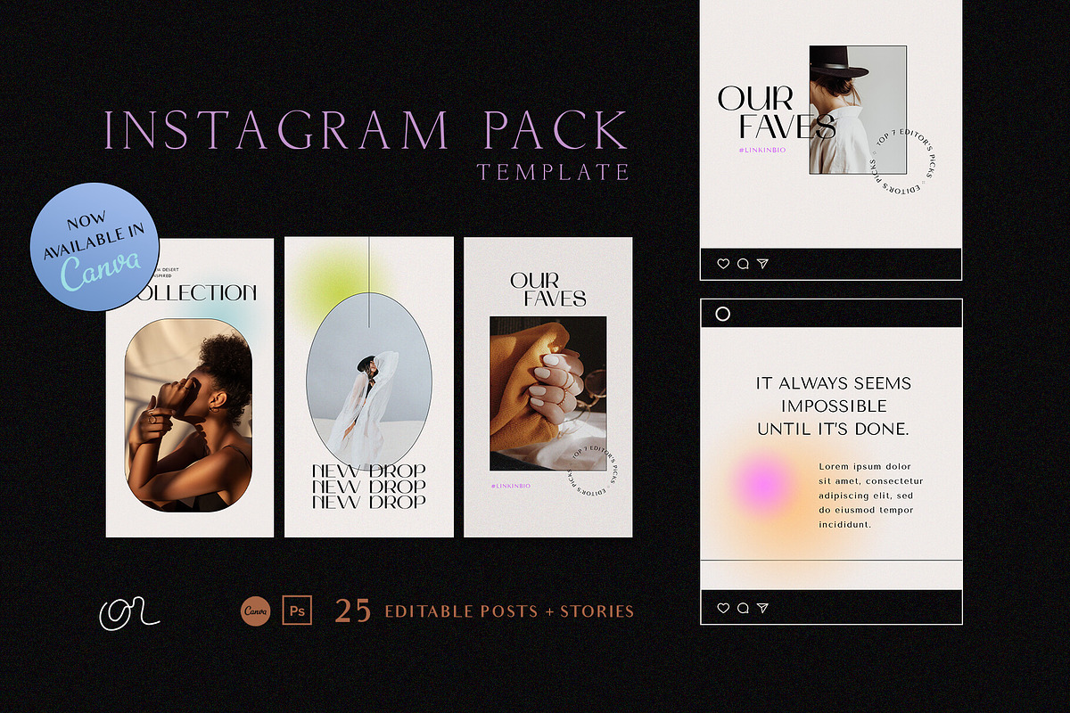 Instagram Posts & Stories CANVA & PS, a Social Media Template by Signture Muse Design (Photo 1 of 10)