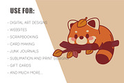 Kawaii Red Panda. T-Shirt, PNG, SVG., an Animal Illustration by KENO Mascots (Thumbnail 8 of 8)