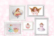 Cute Angels Clipart Images, an Illustration by Whimseez (Thumbnail 3 of 3)
