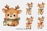 15 Bundle Watercolor Cute Deer Stag, an Animal Illustration by Morspective (Thumbnail 5 of 8)
