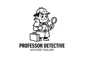 Professor Detective Mascot Logo, an Education Illustration by Izdihaar_Studio