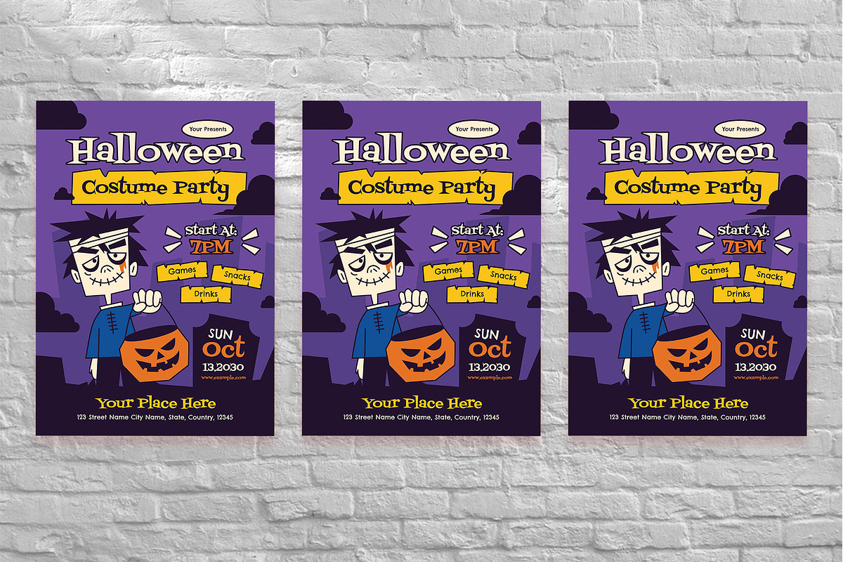 Halloween Costume Party Flyer Set, a Flyer Template by Aiyari Graphic (Photo 3 of 3)