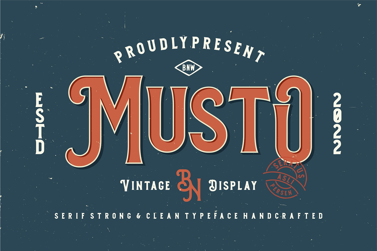 Musto - Vintage Display, a Font by Bentype Studio (Photo 1 of 8)