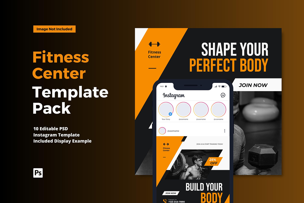 Fitness Center Instagram Post, a Social Media Template by CavenArt (Photo 1 of 5)