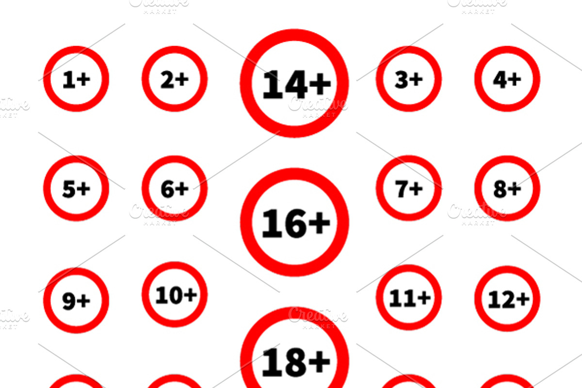 Different age restriction signs, an Icon by BestPics
