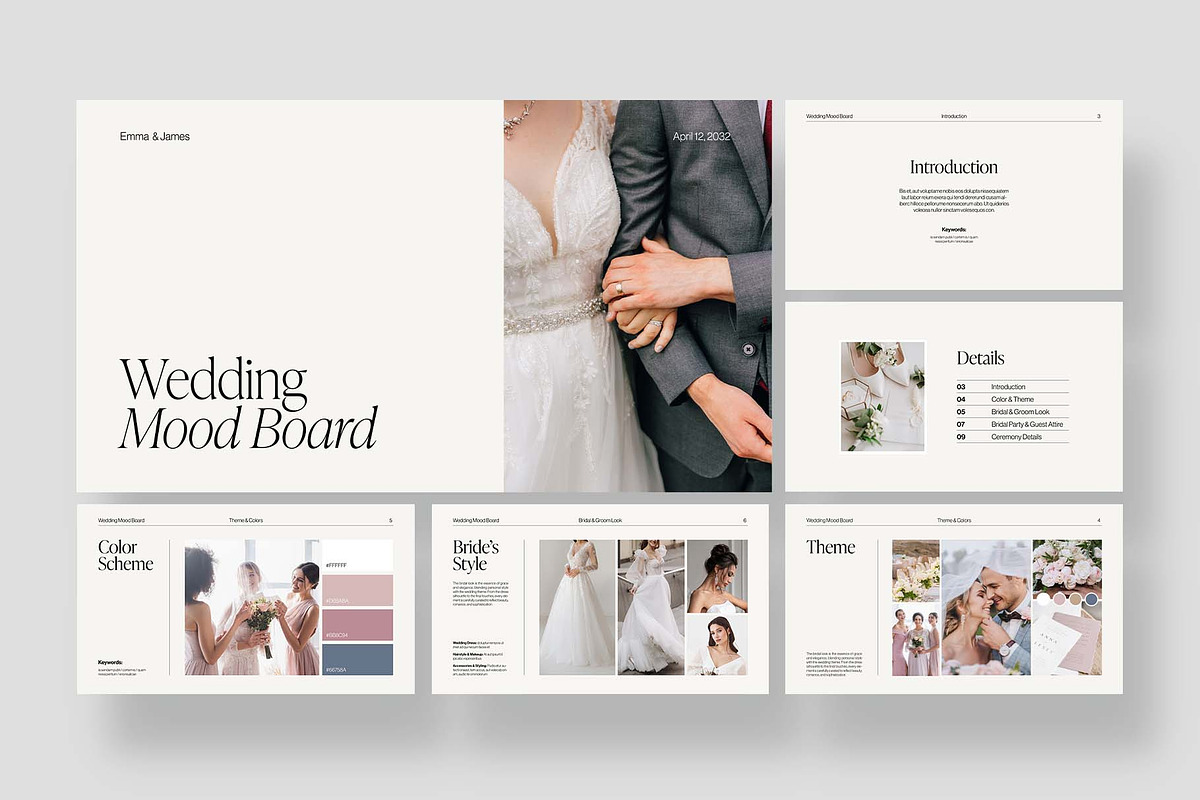 Wedding Mood Board Presentation, a Presentation Template by BrandPacks (Photo 2 of 6)