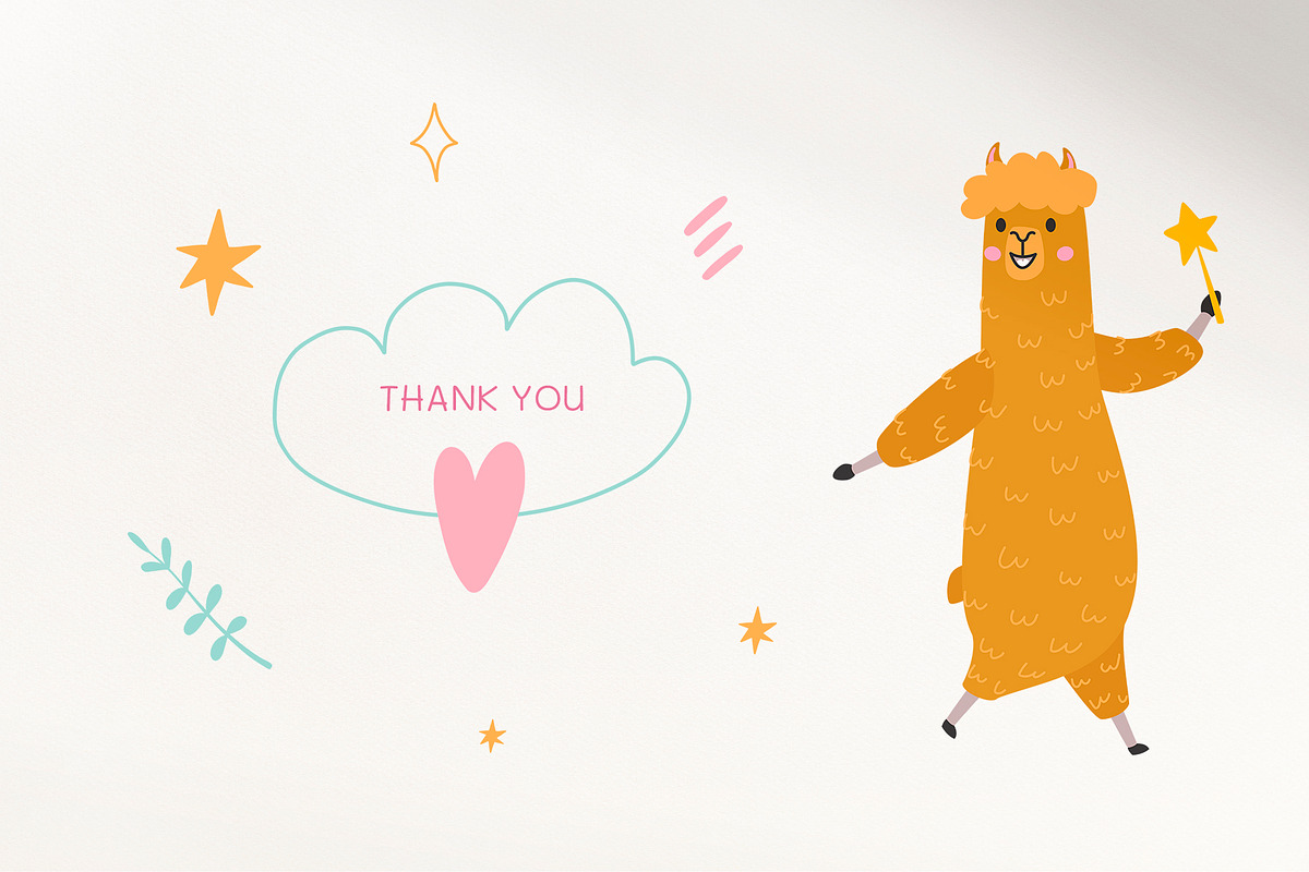 Llama - collection. Pattern and card, an Illustration by Mariart_i (Photo 9 of 9)