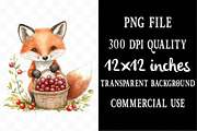Little Woodland Friends Clipart, a Seasonal Illustration by Designking (Thumbnail 4 of 5)