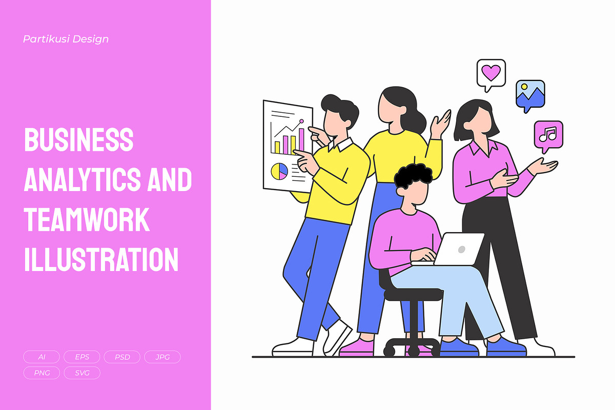Business Analytics and Teamwork, a Technology Illustration by Partikusi Design (Photo 1 of 3)