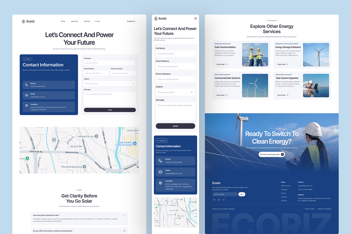Solar & Renewable Energy Website UI, an UI Kit Template by peterdraw (Photo 2 of 7)