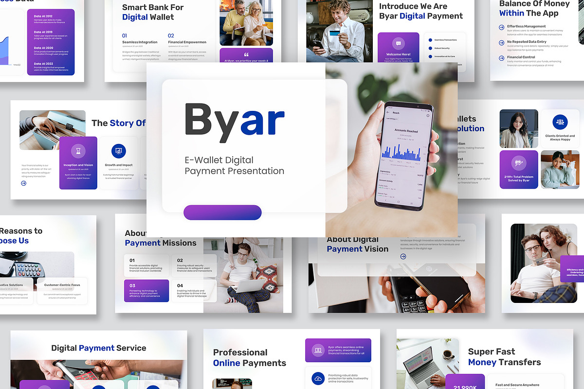 Byar E-Wallet Digital Payment PPT, a Presentation Template by kerismaker (Photo 1 of 10)