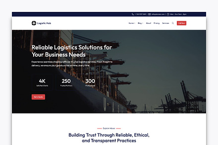 Logistic Hub - Logistics Theme, a WordPress Template by DesignOrbital