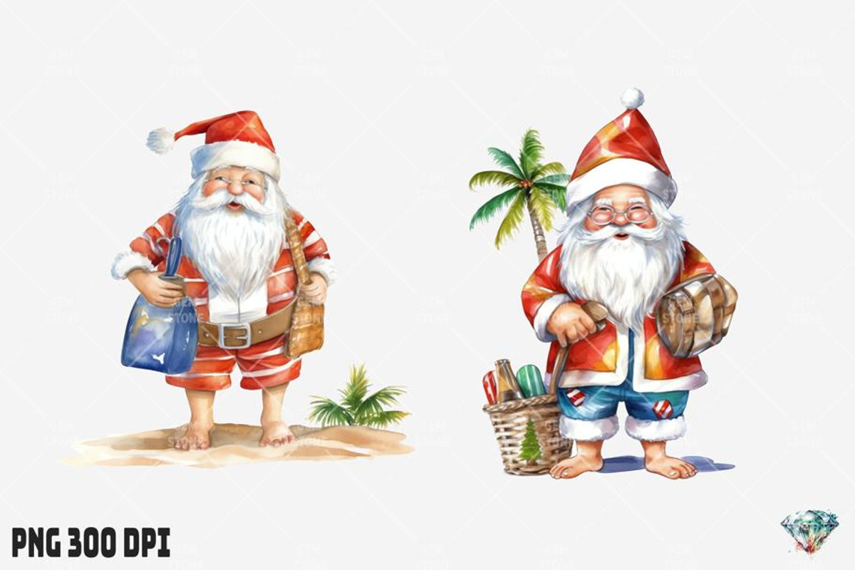 Summer Christmas Santa Claus, an Illustration by Gemstone (Photo 10 of 12)