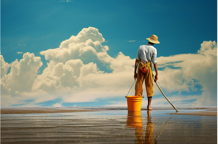 Sanitary Home man mop bucket, a Person Photo by Ylivdesign