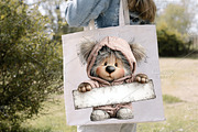 Whimsical Easter Teddy Bear Clipart, an Illustration by Canvas Craft (Thumbnail 7 of 7)