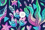 Vibrant Floral Space Pattern, a Pattern Graphic by Velliniki (Thumbnail 6 of 10)