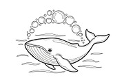 Whale Line Art Vector Bundle, an Illustration by yasushie (Thumbnail 42 of 51)