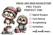 Whimsical Christmas Owl Clipart, an Illustration by OK Design (Thumbnail 5 of 6)
