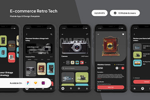 Vintagem - Retro Tech E-commerce UI, a Websites & App Template by trabaskriya