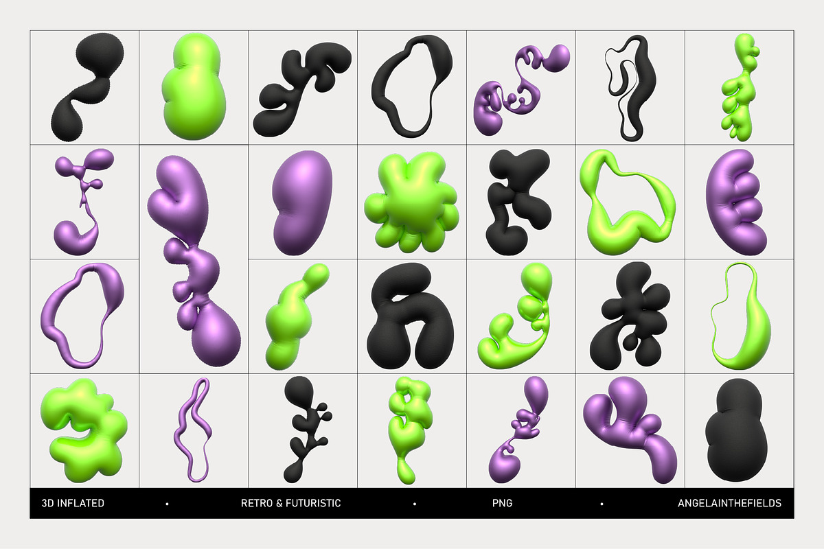 Abstract Retro Blobs Elements, an Object Graphic by angelainthefields (Photo 8 of 10)
