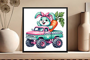 Cute Easter Bunny on Monster Truck, an Illustration by DreamCafeArt (Thumbnail 4 of 5)