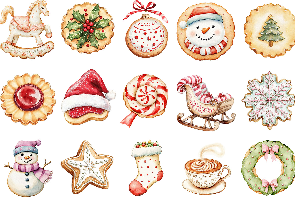 Christmas Cookie Clipart Sublimatio, an Illustration by Designking (Photo 3 of 5)