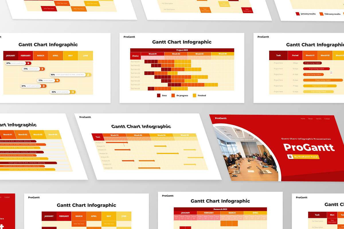ProGantt - Gantt Chart PowerPoint, a Presentation Template by GraphauseProject (Photo 6 of 6)