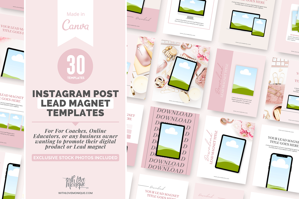 30Instagram Promotion Post Templates, a Social Media Template by With Love Monique (Photo 1 of 9)