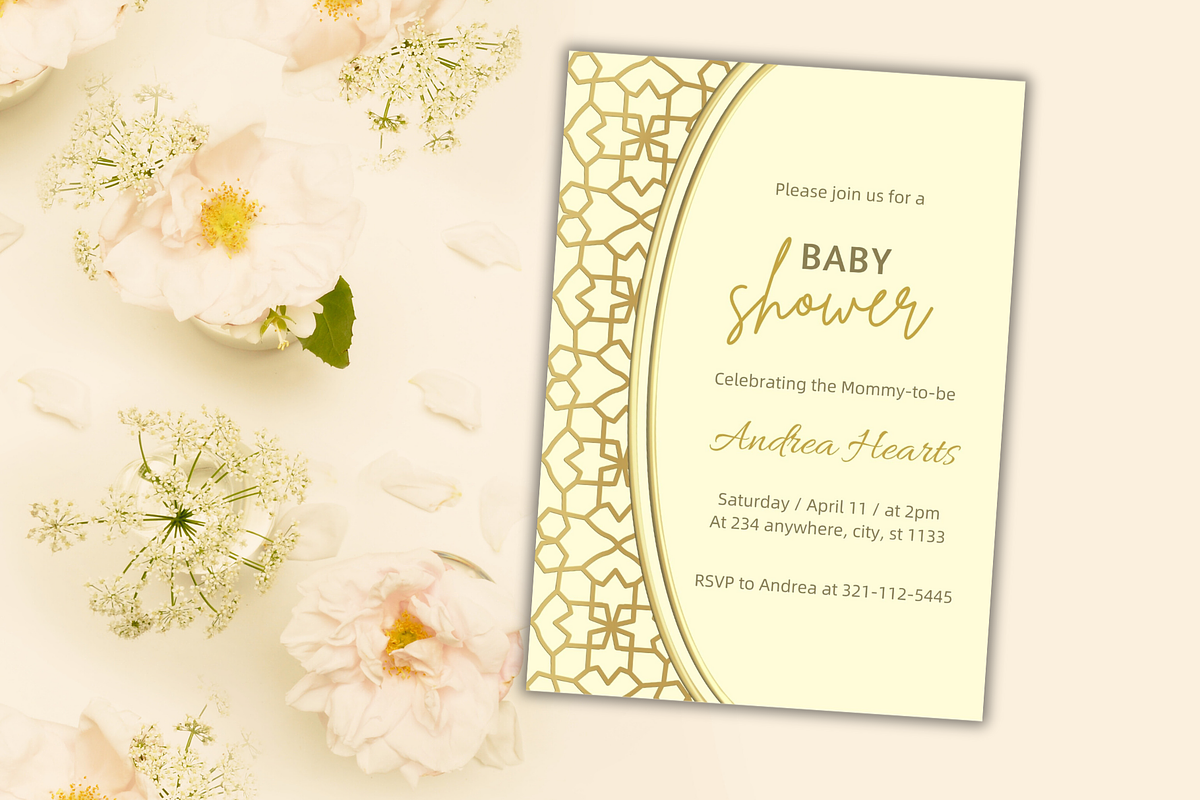 Baby Shower Invitation Template, an Invitation Template by SimoDigitalArt (Photo 1 of 9)