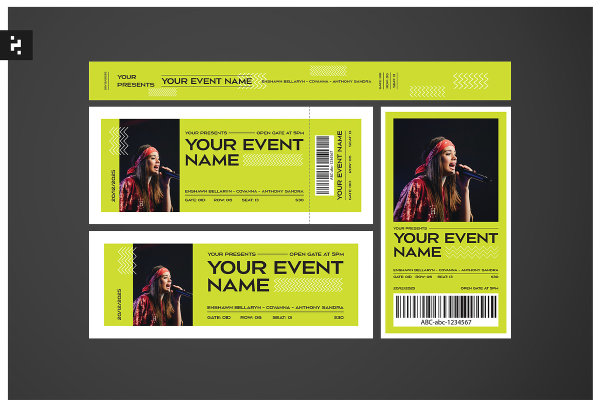 Creative Music Concert Ticket, a Stationery Template by Neermana (Photo 1 of 4)