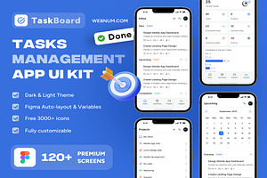 TaskBoard Tasks Management App Ui, an UI Kit Template by Creative Perspective