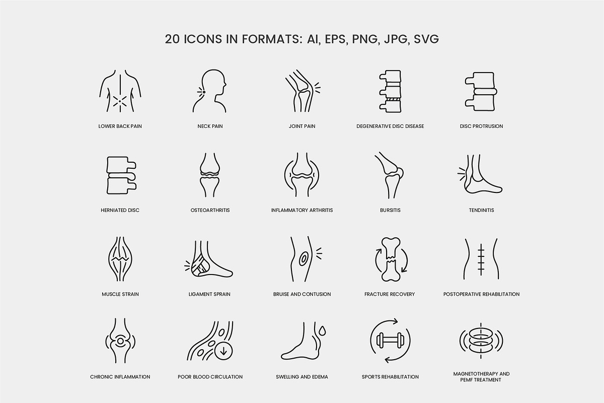 Orthopedic Pain & Rehabilitation, an Outline Icon by Grand Design (Photo 2 of 3)