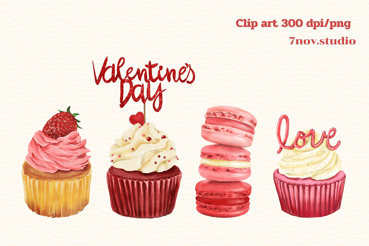 Cupcake Valentine's Day, a Seasonal Illustration by 7nov.studio (Photo 4 of 4)