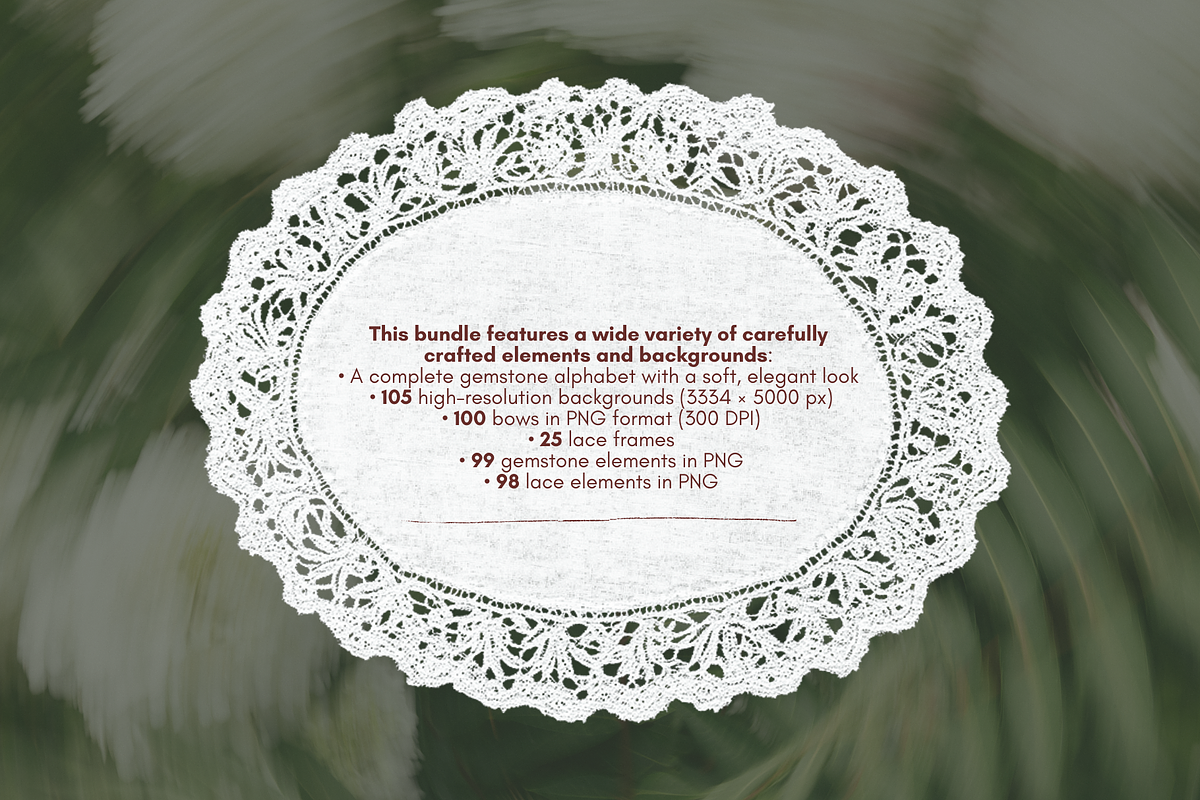 Romantic Lace Jewel Bundle, an Object Graphic by JulsIst (Photo 2 of 13)