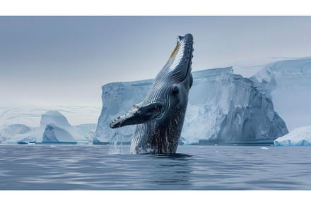 Humpback Whale Jumping Out of the, an Animal Photo by Goinyk