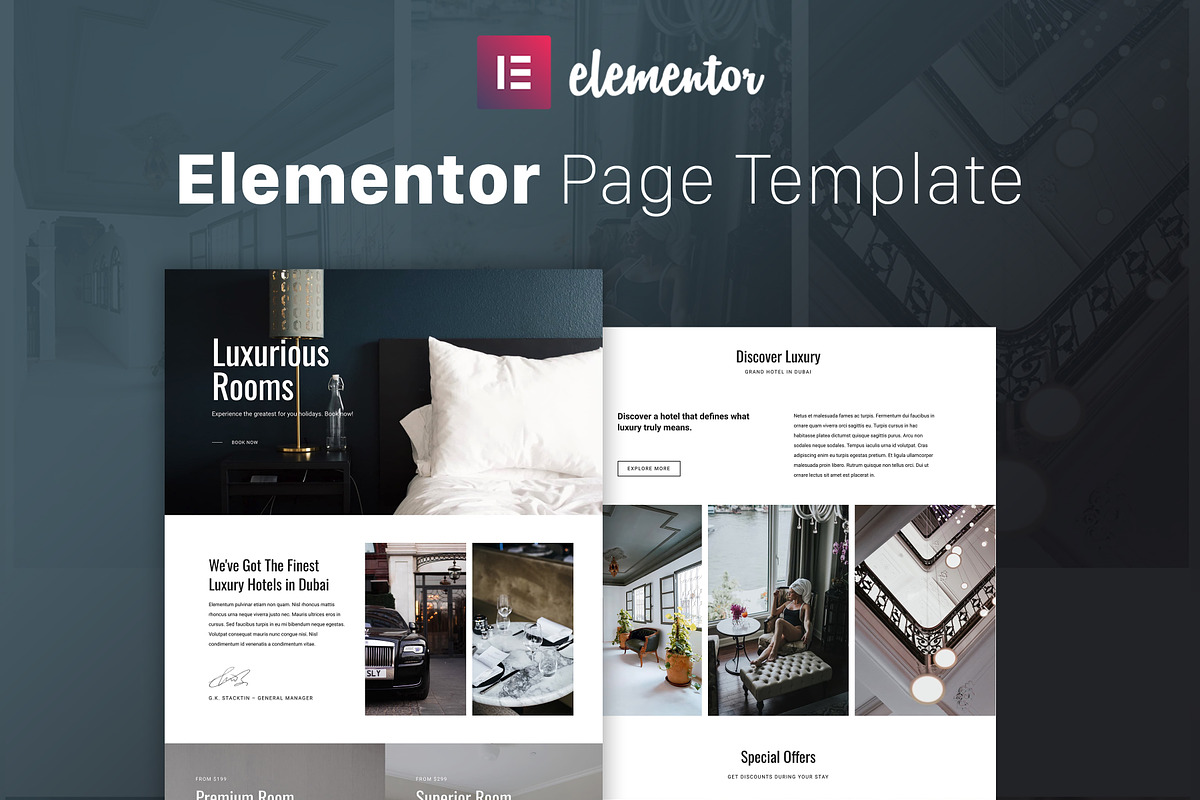 Grand Hotel - Elementor Template, a Landing Page Template by Elementor Market (Photo 1 of 4)