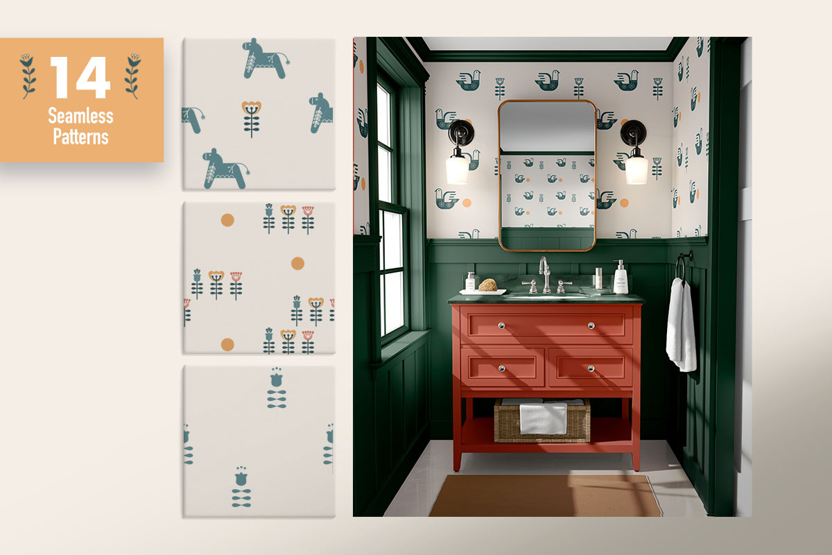 Scandi Folk Art Bundle, an Animal Illustration by Pattern.Culture (Photo 5 of 12)