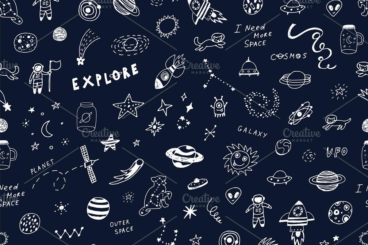 Doodle Space, a Pattern Graphic by GooseFrol (Photo 5 of 6)