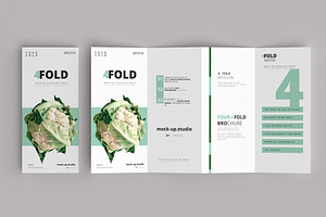 Four-Fold 4 Fold Brochure Mockups